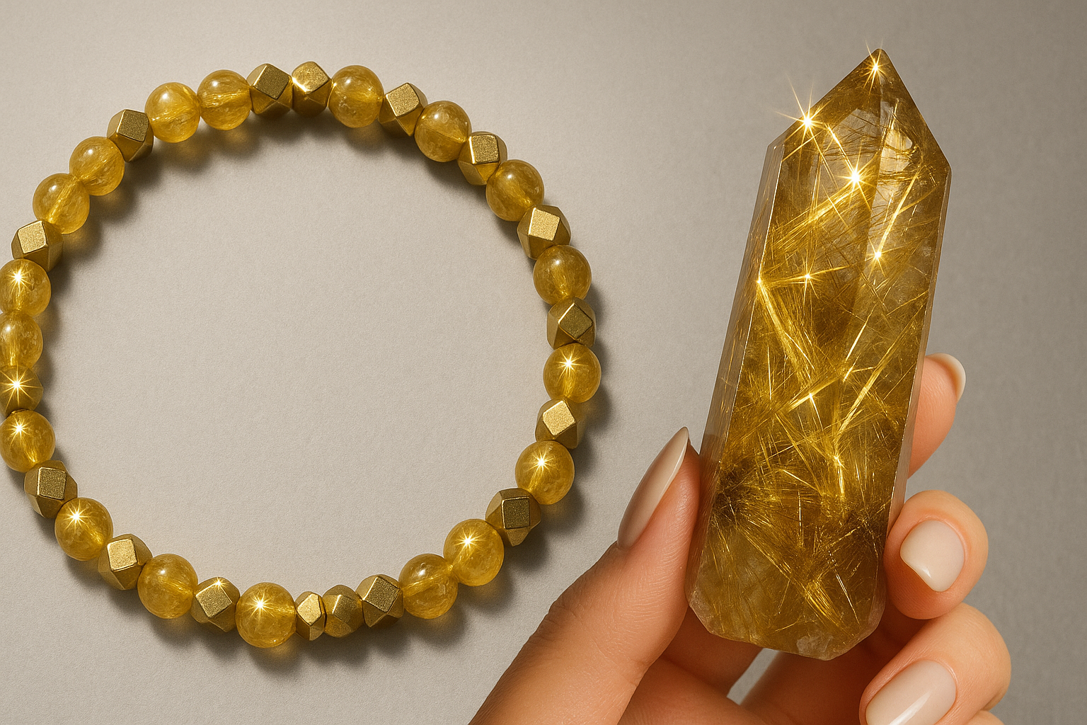夢幻金光 ✨ 招財鈦晶手鍊 Golden Rutilated Quartz Bracelet