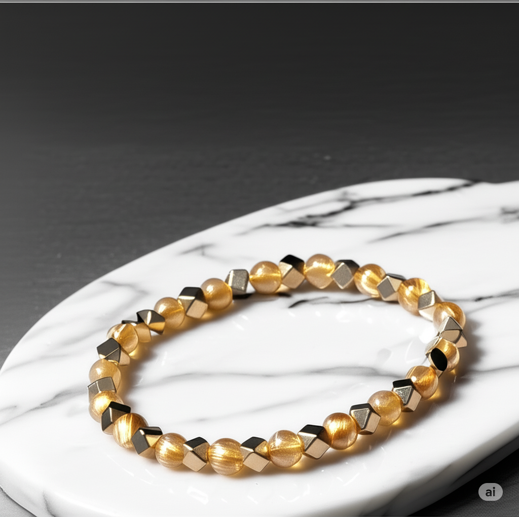 夢幻金光 ✨ 招財鈦晶手鍊 Golden Rutilated Quartz Bracelet